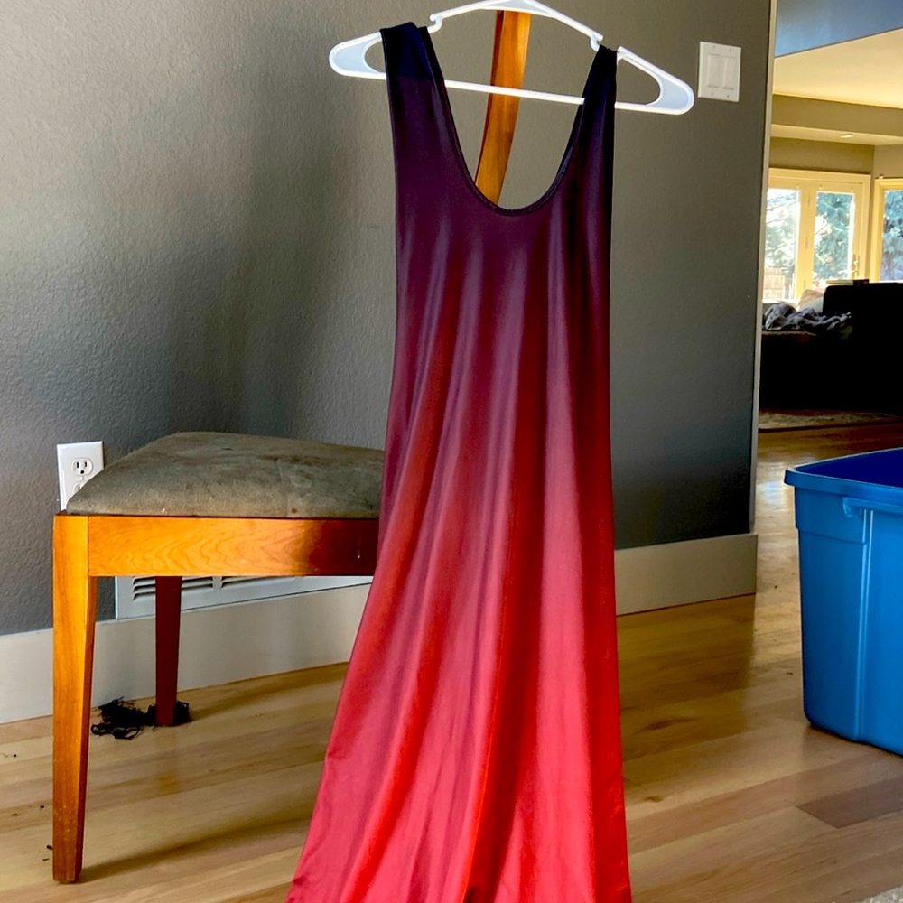Silk ombré maxi dress